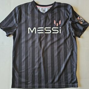 Messi Collection #10 Jersey Boys Size XL 18 Black Pink Striped Soccer Football
